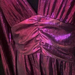 Glamorous Long Sleeve Metallic Dress